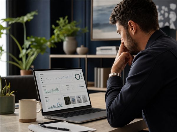 Performance marketer reviewing ecommerce campaign analytics